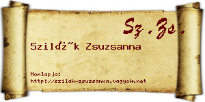 Szilák Zsuzsanna névjegykártya